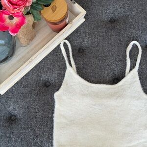 Kendall & Kylie Fuzzy Ivory Cami Tank